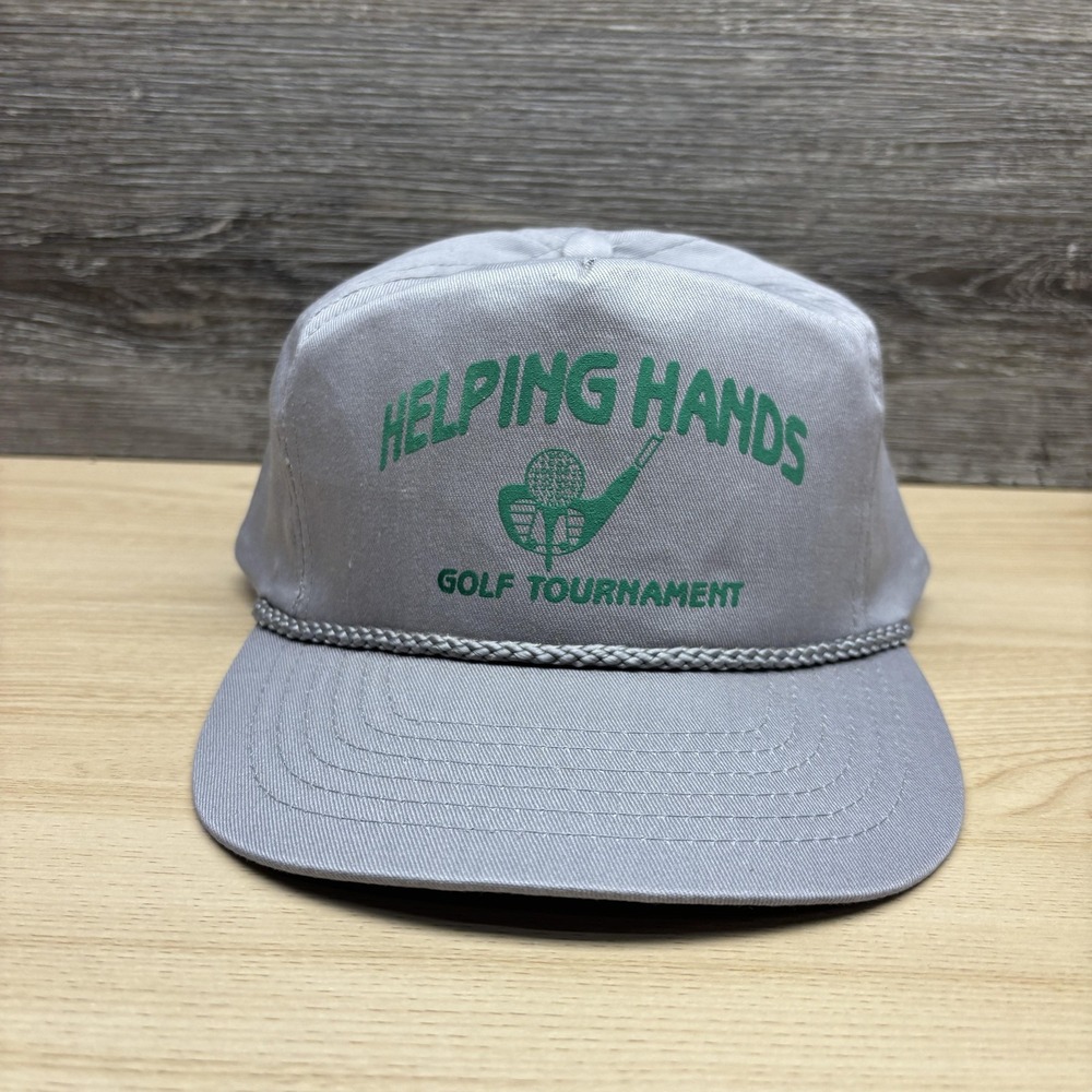 Vintage Helping Hands Tc Hat Cap Snap Back One Size Gray Golf Tournament 90s‎
